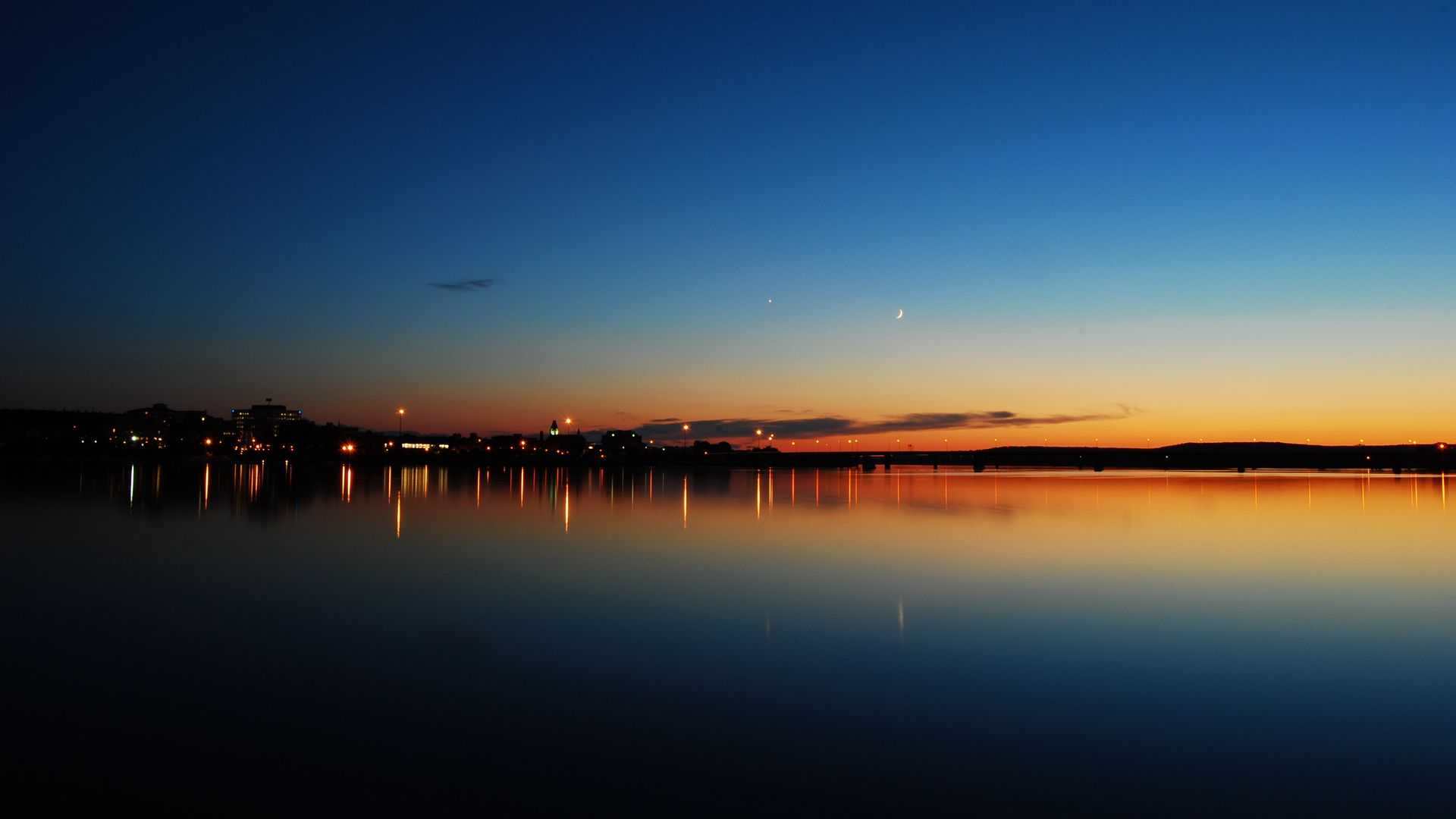 zakat_ozero_gorizont_124644_1920x1080 — suset wallpaper
