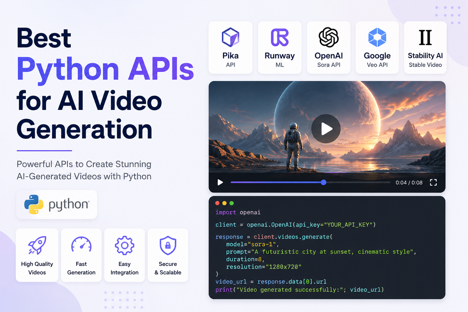 Best Python APIs for AI Video Generation