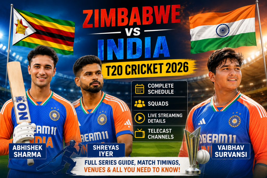 Zimbabwe vs India T20 Cricket 2026 where to watch